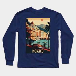 Monaco Travel Poster Long Sleeve T-Shirt